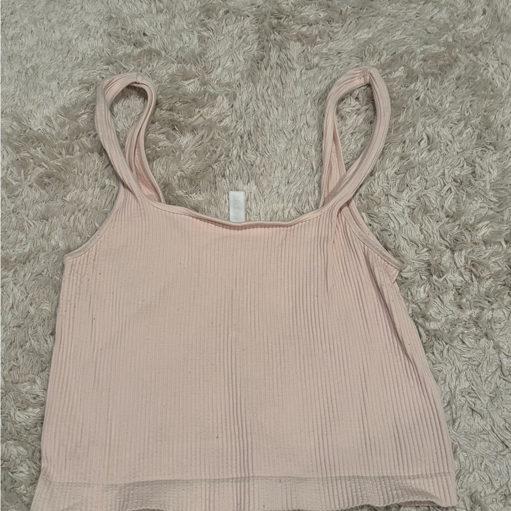 Women's Pink Ribbed Tank Top